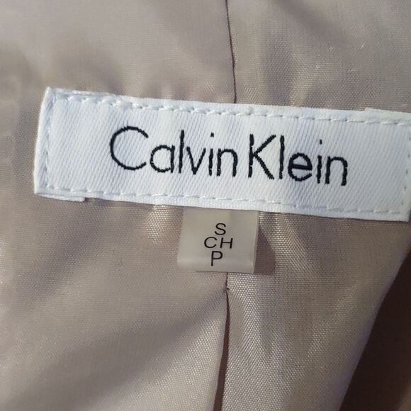 Calvin Klein Women's Size S Jacket Camel Tan Faux Leather Zip Military Collar - Picture 7 of 11